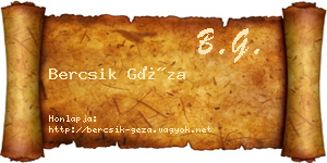 Bercsik Géza névjegykártya