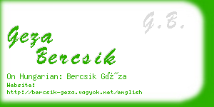 geza bercsik business card